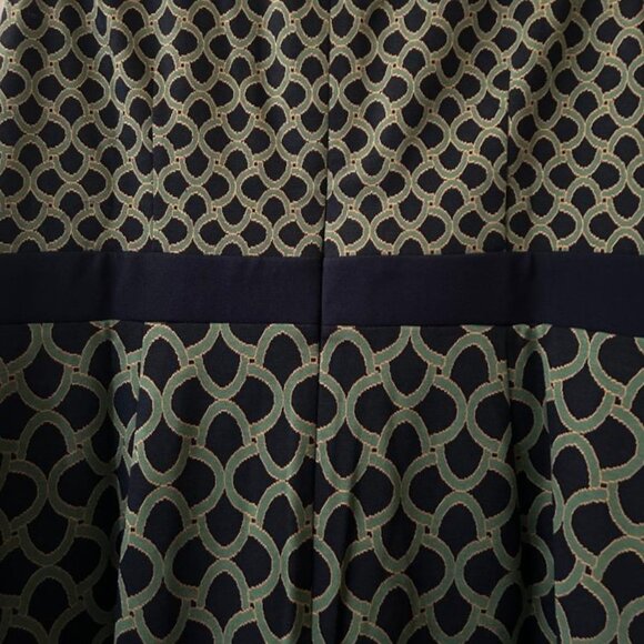 LONDON TIMES Women's Sheath Geo Link Navy/Green Mini Dress Size 14 NWT - Picture 4 of 8